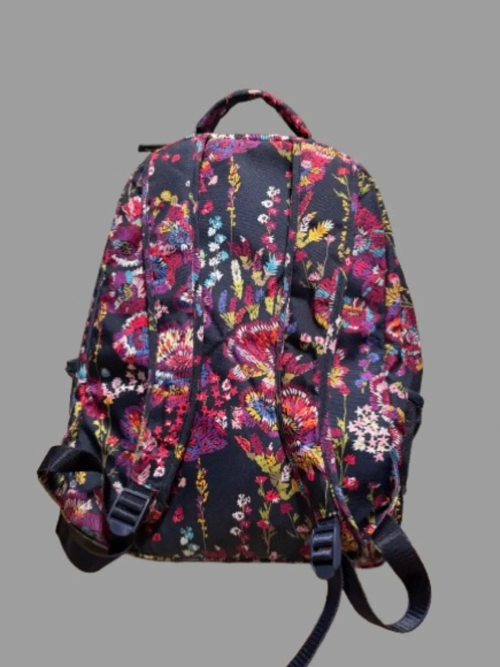 Vera Bradley Essential Backpack in the Midnight Wildflowers pattern